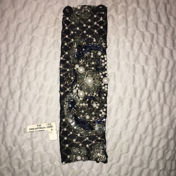 Roark chiffon black beaded cuff bracelet - Picture 2 of 5